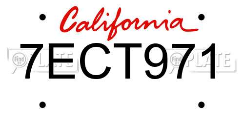 7ECT971 California License Plate