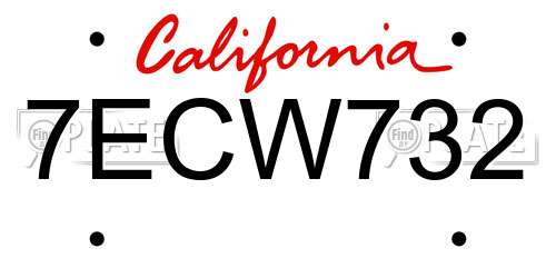 7ECW732 California License Plate