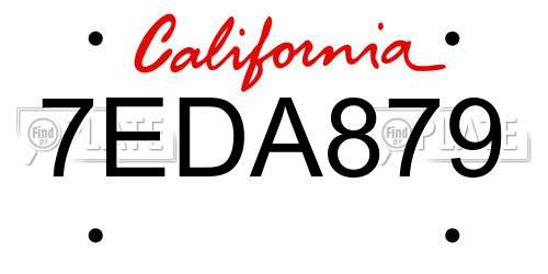 7EDA879 California License Plate