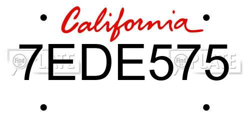 7EDE575 California License Plate