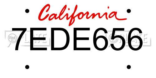 7EDE656 California License Plate