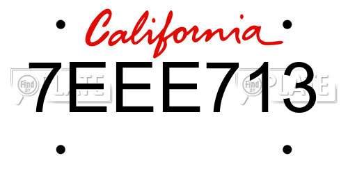 7EEE713 California License Plate
