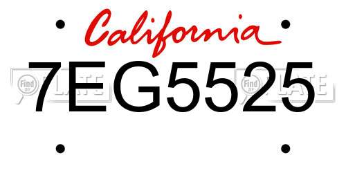7EG5525 California License Plate