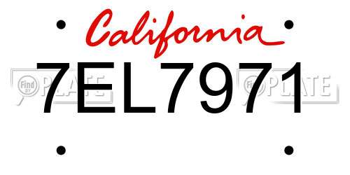 7EL7971 California License Plate