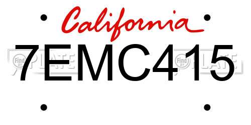 7EMC415 California License Plate