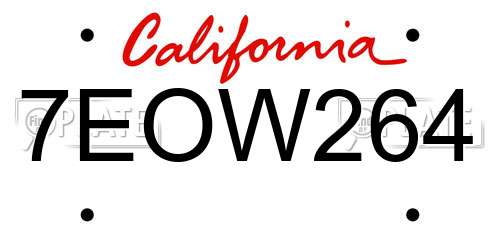 7EOW264 California License Plate