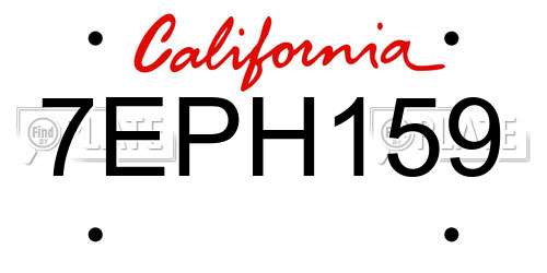7EPH159 California License Plate
