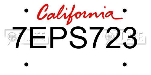 7EPS723 California License Plate