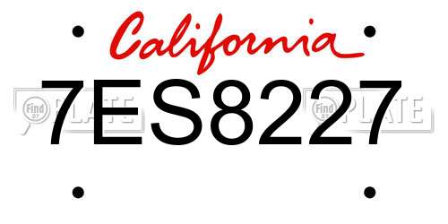 7ES8227 California License Plate