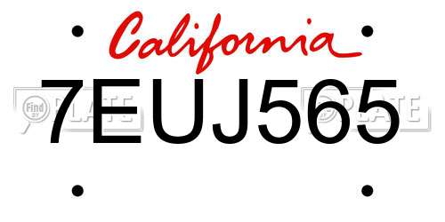 7EUJ565 California License Plate