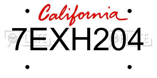 7EXH204 California License Plate