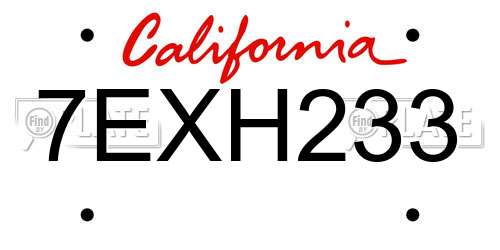 7EXH233 California License Plate