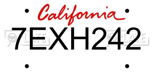 7EXH242 California License Plate