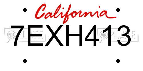 7EXH413 California License Plate