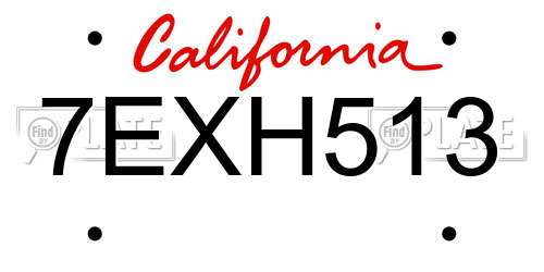 7EXH513 California License Plate
