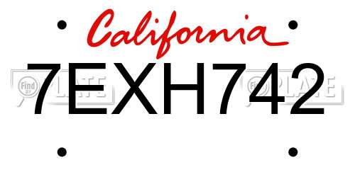 7EXH742 California License Plate
