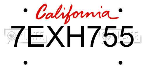 7EXH755 California License Plate