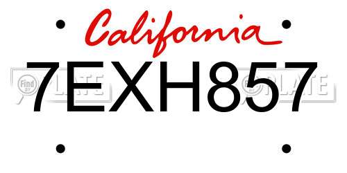 7EXH857 California License Plate