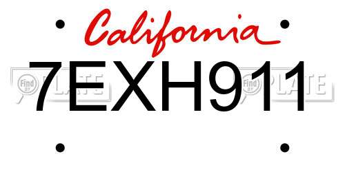 7EXH911 California License Plate