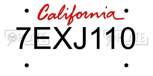 7EXJ110 California License Plate