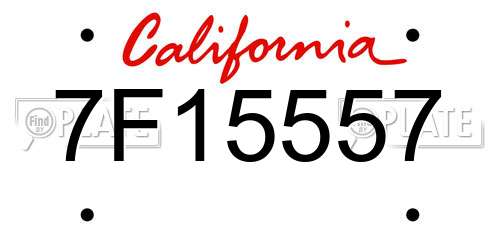 7F15557 California License Plate