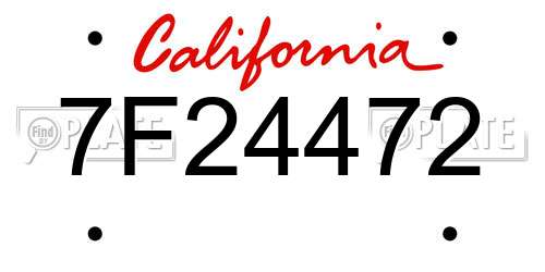 7F24472 California License Plate