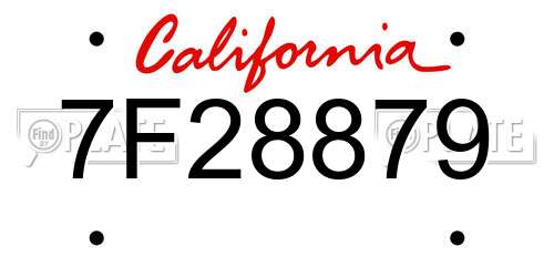 7F28879 California License Plate