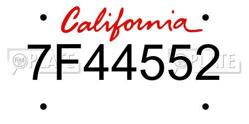 7F44552 California License Plate