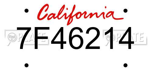 7F46214 California License Plate