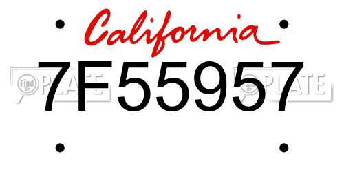 7F55957 California License Plate