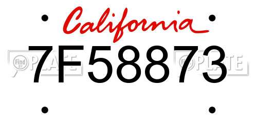 7F58873 California License Plate