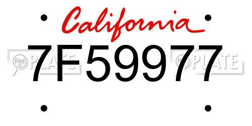 7F59977 California License Plate