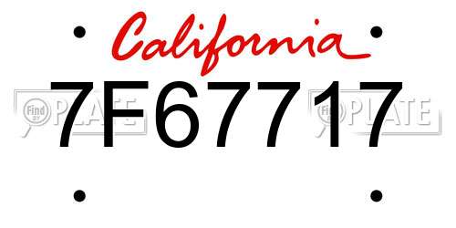 7F67717 California License Plate