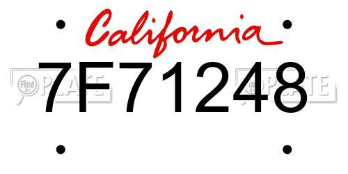 7F71248 California License Plate