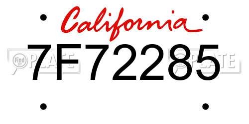 7F72285 California License Plate