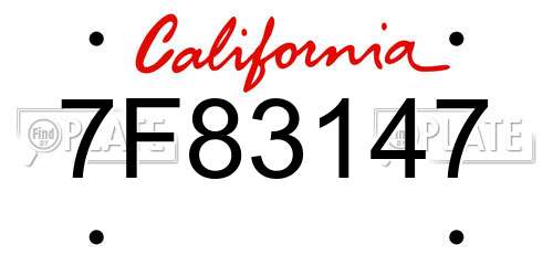 7F83147 California License Plate
