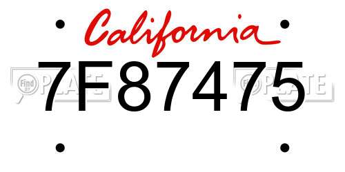 7F87475 California License Plate