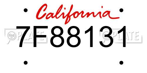 7F88131 California License Plate