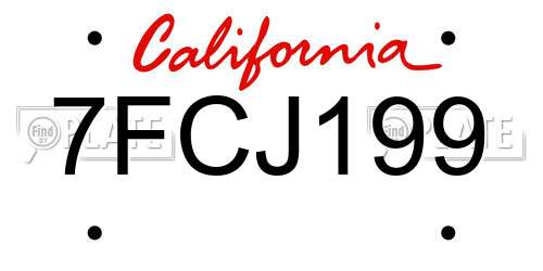 7FCJ199 California License Plate