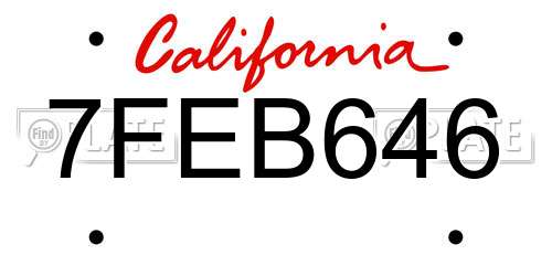 7FEB646 California License Plate