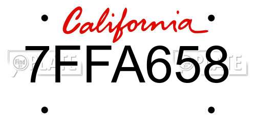 7FFA658 California License Plate