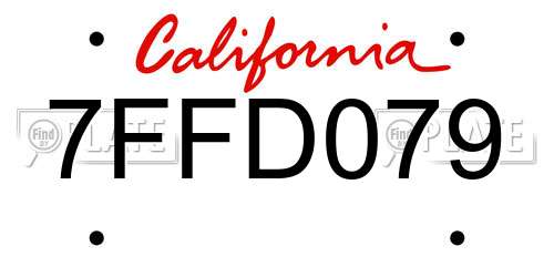 7FFD079 California License Plate