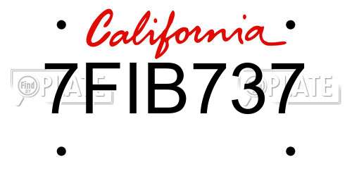 7FIB737 California License Plate
