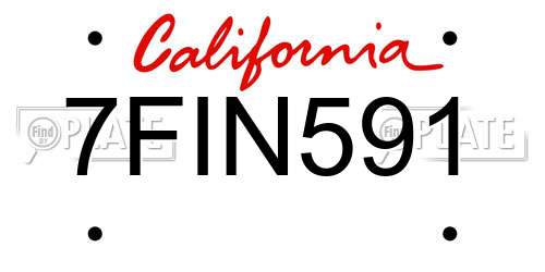 7FIN591 California License Plate
