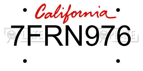 7FRN976 California License Plate