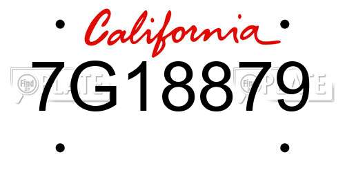 7G18879 California License Plate