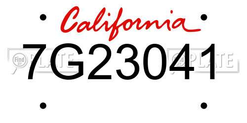 7G23041 California License Plate