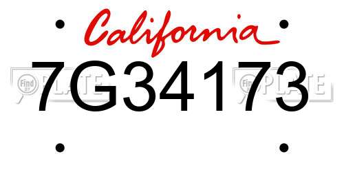 7G34173 California License Plate