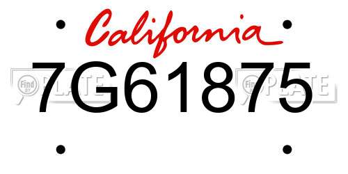 7G61875 California License Plate
