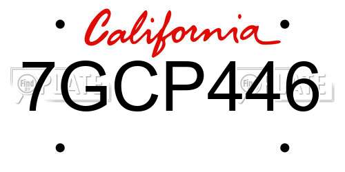 7GCP446 California License Plate